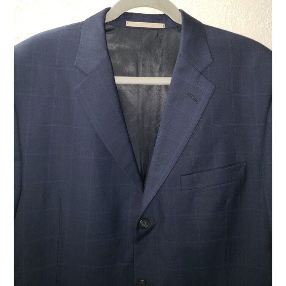 Burberry London Sz 44 L Bond Suit Jacket Sport Coat Men's Navy Blazer 100% Wool - Picture 2 of 15